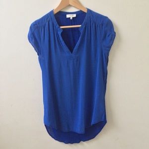 ARITZIA BABATON Phillip Silk royal blue Tshirt Top